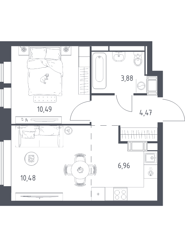 2 ккв (Евро) 36,3 м²