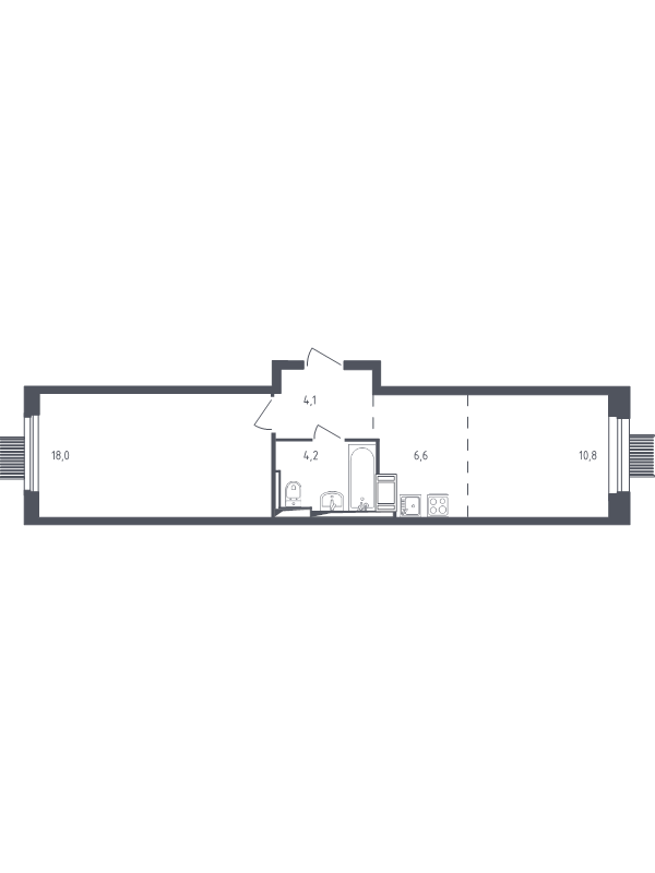 2 ккв (Евро) 42,3 м²