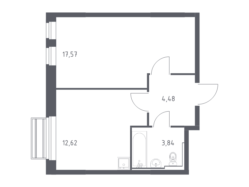 1 ккв 38,5 м²