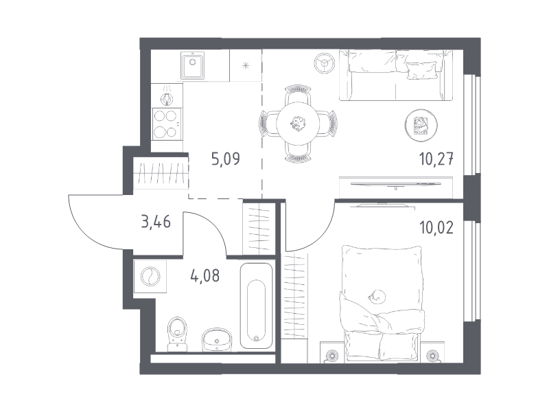 2 ккв (Евро) 32,9 м²