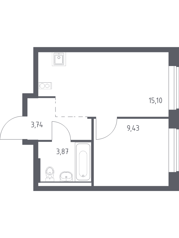 2 ккв (Евро) 32,1 м²