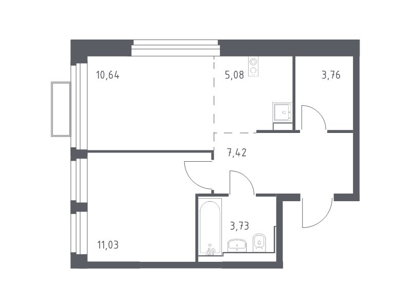 2 ккв (Евро) 41,9 м²