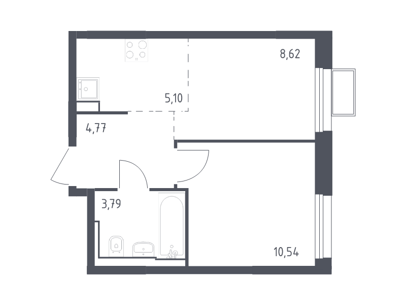 1 ккв 32,8 м²