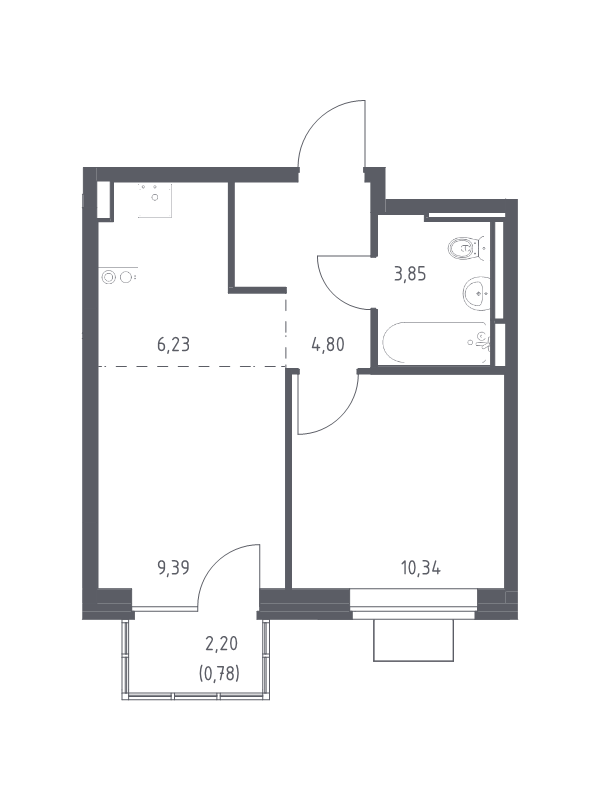 2 ккв (Евро) 35,4 м²