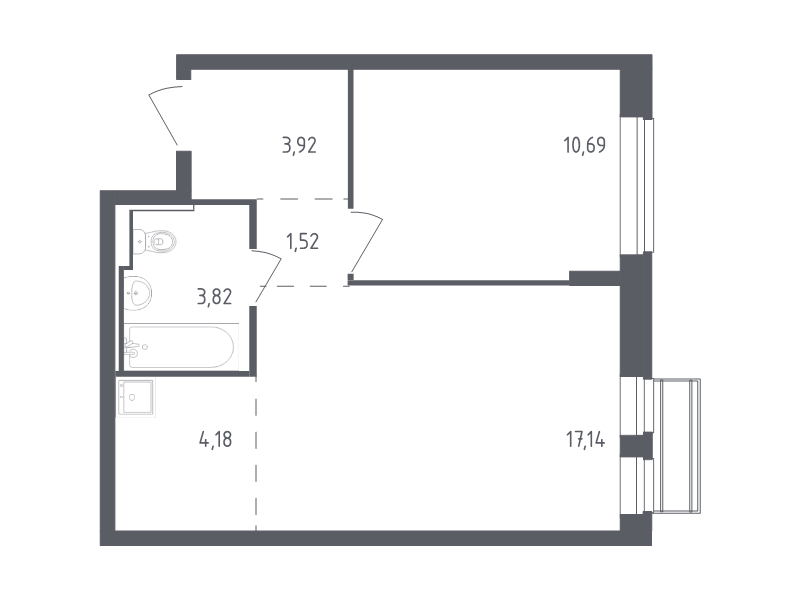 2 ккв (Евро) 41,3 м²