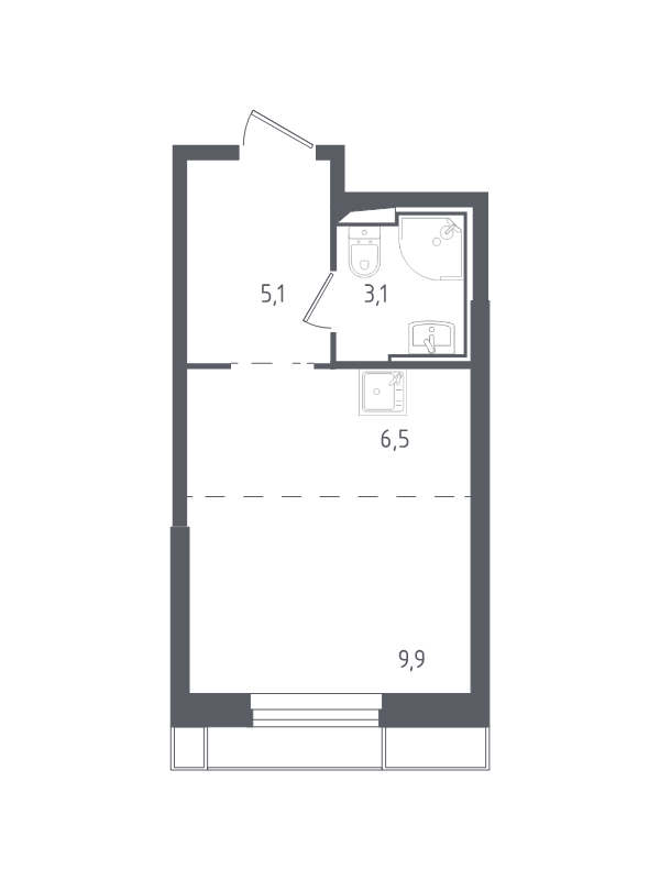 Студия 24,6 м²