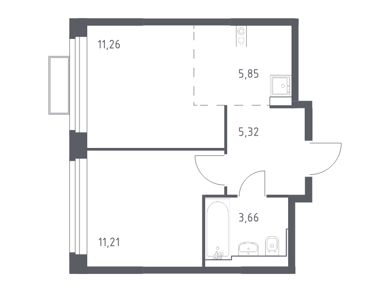 2 ккв (Евро) 37,6 м²
