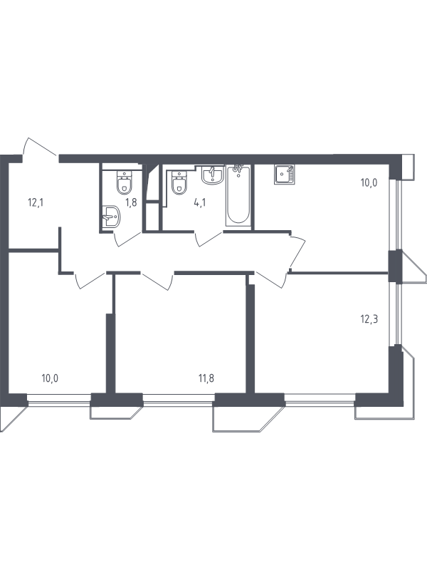 3 ккв 62,2 м²