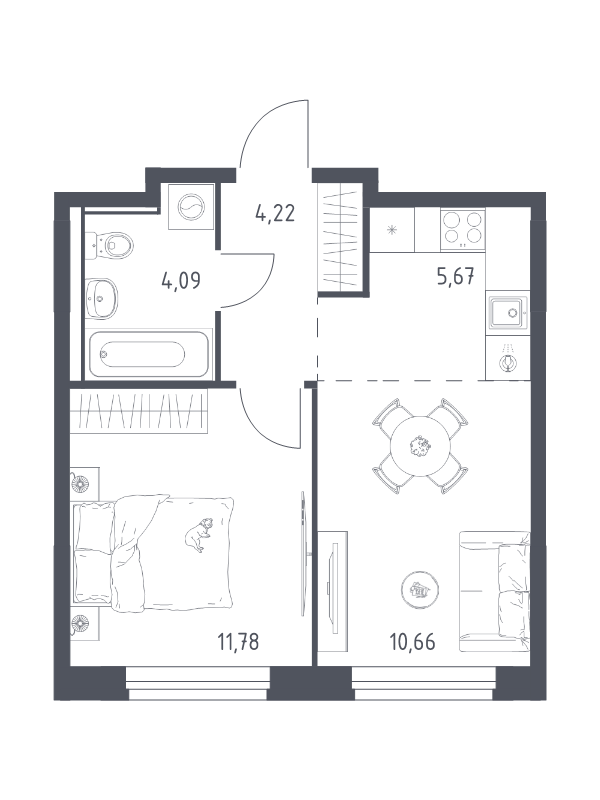 2 ккв (Евро) 36,4 м²