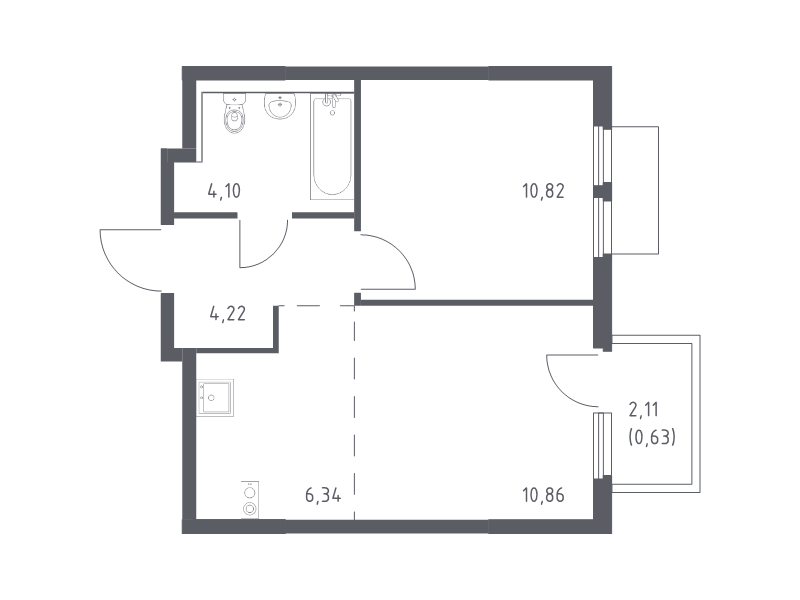 2 ккв (Евро) 37 м²