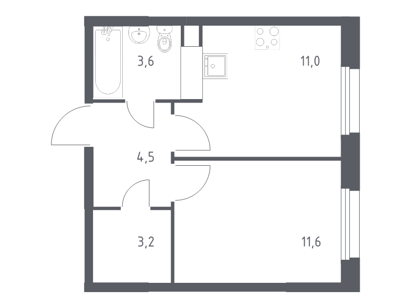1 ккв 32,3 м²