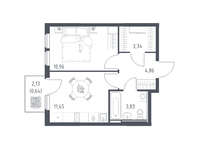 1 ккв 35,1 м²