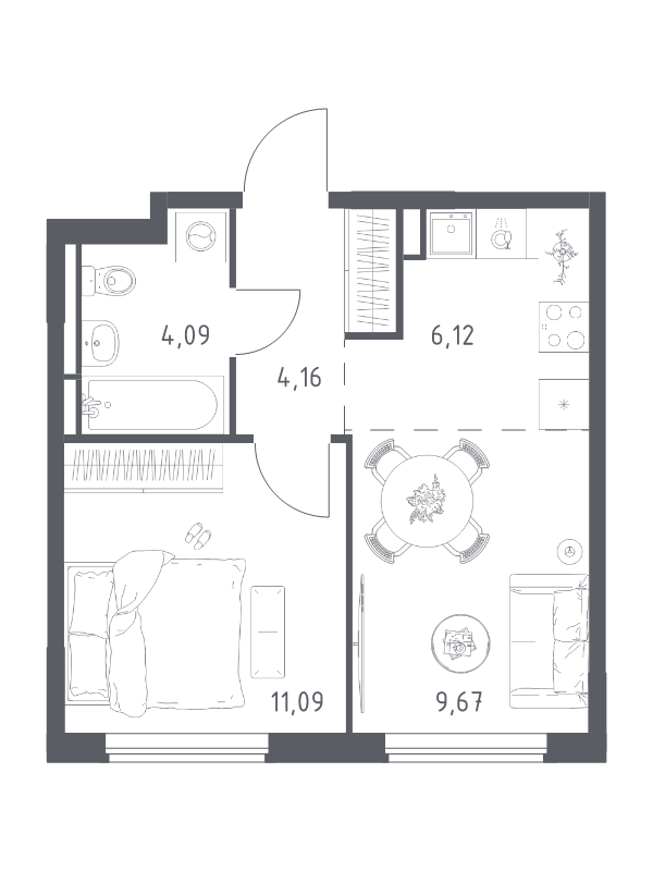 2 ккв (Евро) 35,1 м²