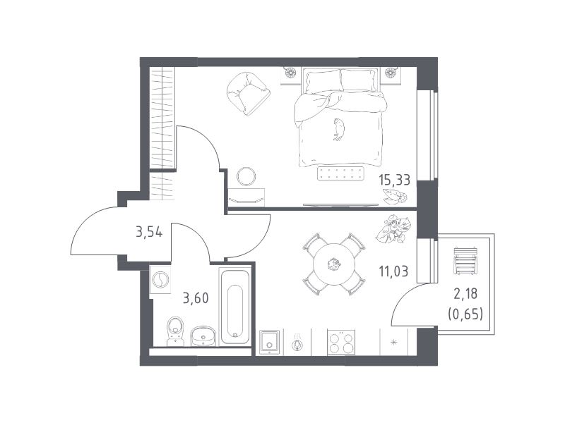 1 ккв 34,2 м²