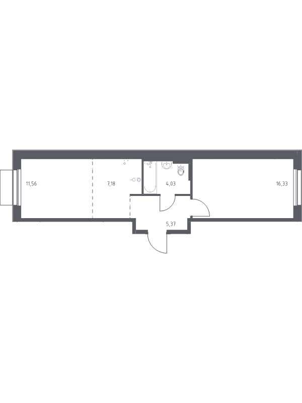 2 ккв (Евро) 44,5 м²