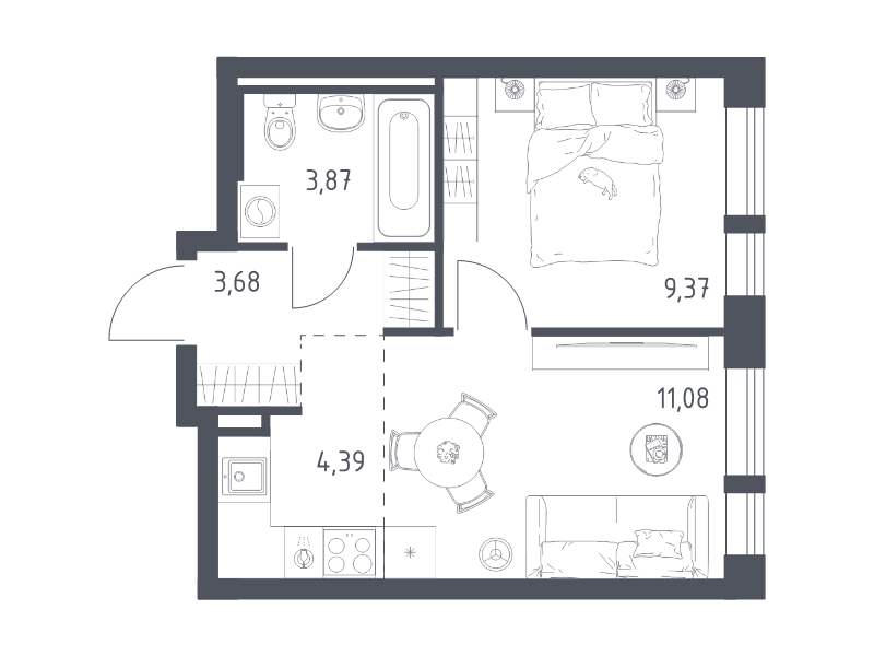 2 ккв (Евро) 32,4 м²