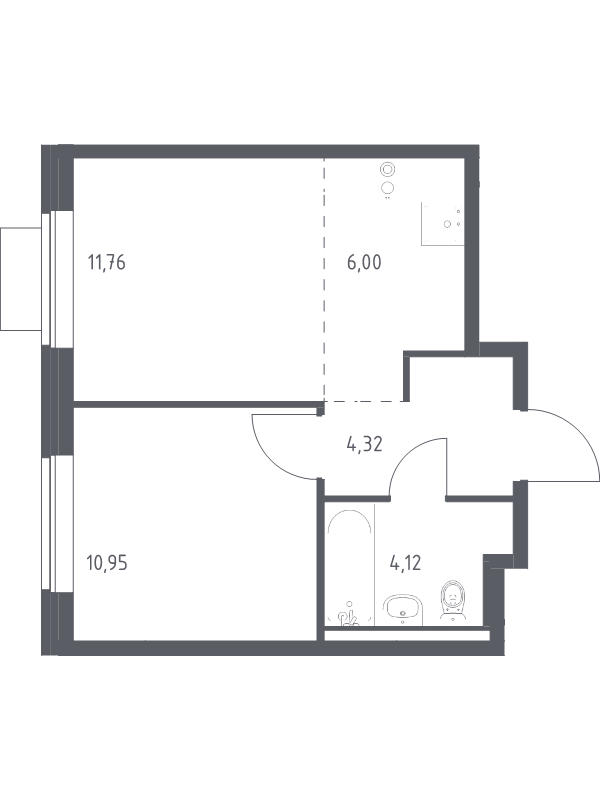 2 ккв (Евро) 37,2 м²