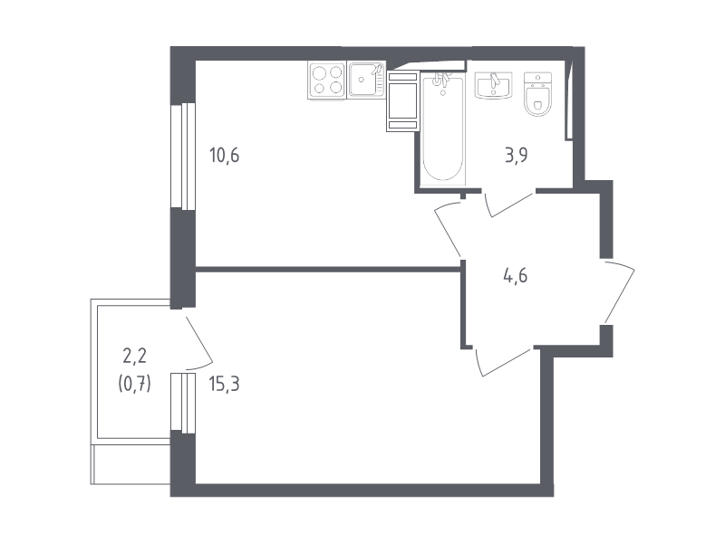 1 ккв 34,3 м²