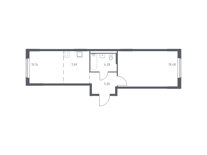 2 ккв (Евро) 46,7 м²