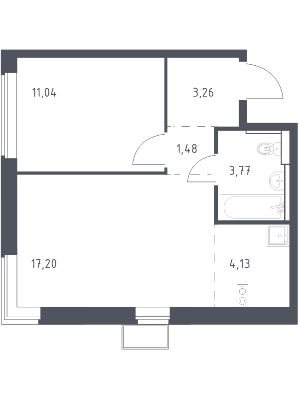 2 ккв (Евро) 40,9 м²