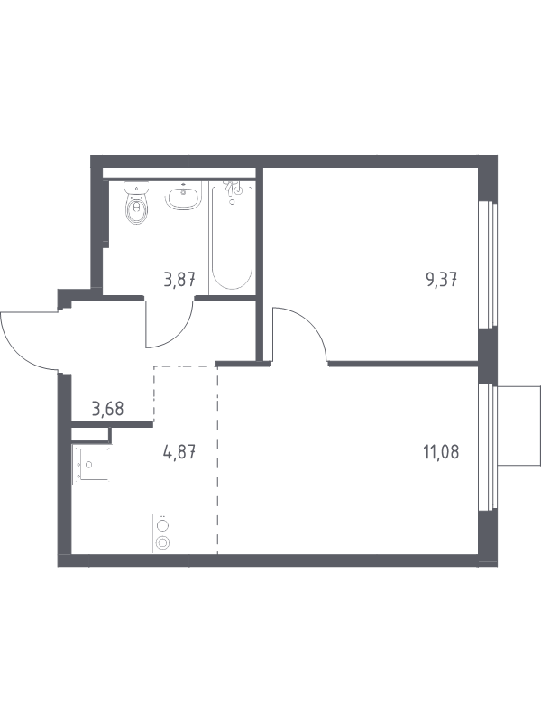2 ккв (Евро) 32,9 м²