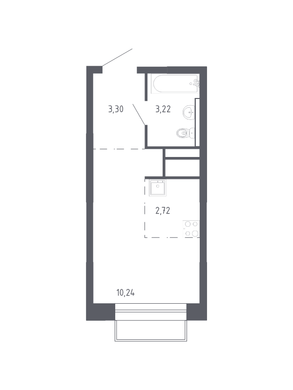 Студия 19,2 м²