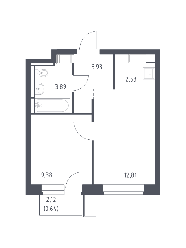 2 ккв (Евро) 33,2 м²