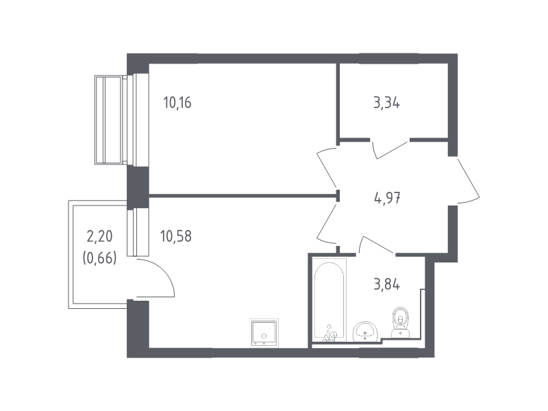 1 ккв 33,6 м²