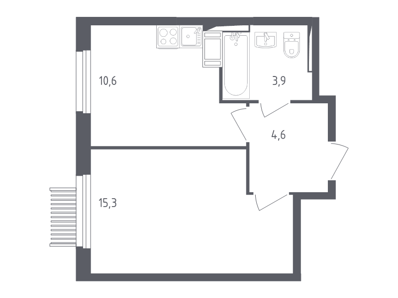1 ккв 33,8 м²