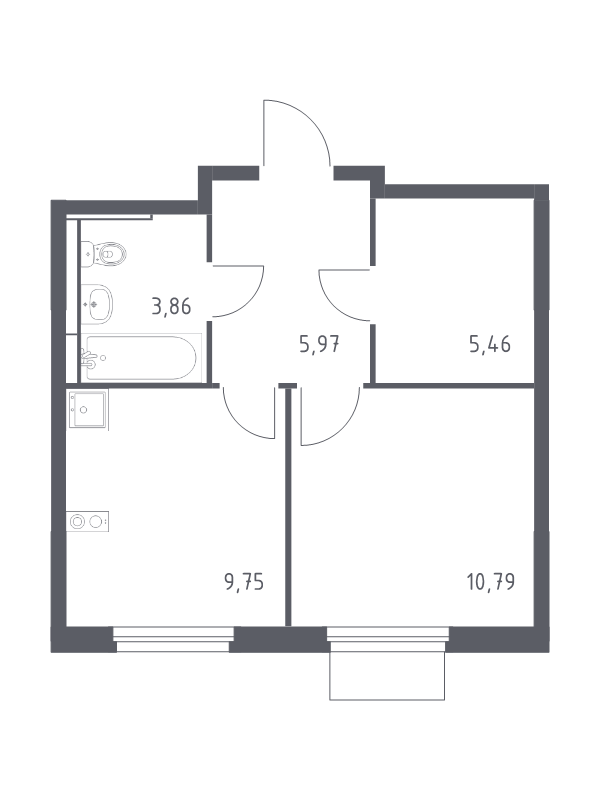 1 ккв 35,8 м²