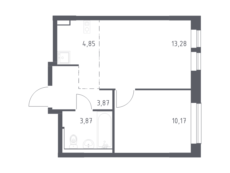2 ккв (Евро) 36 м²