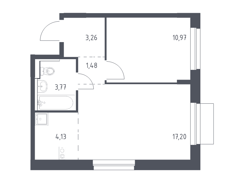 2 ккв (Евро) 40,8 м²