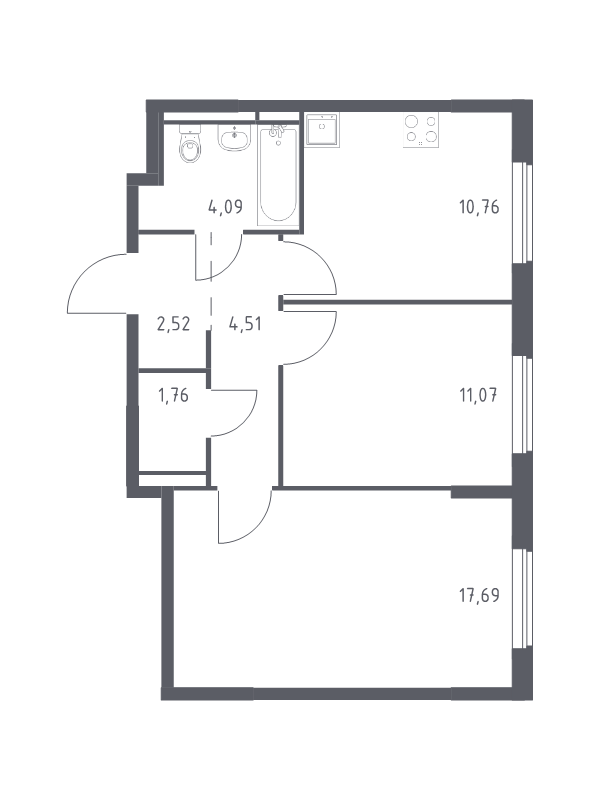 2 ккв 52,4 м²