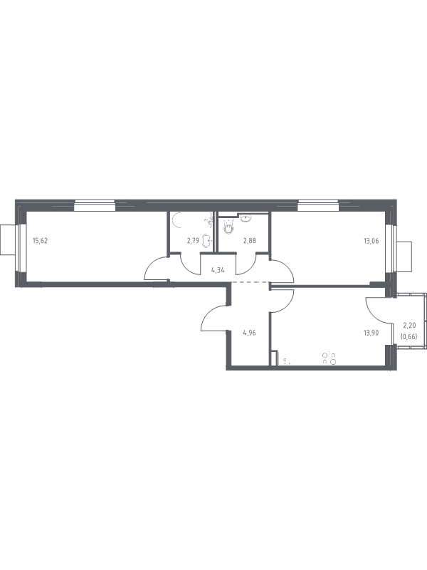 2 ккв 58,2 м²