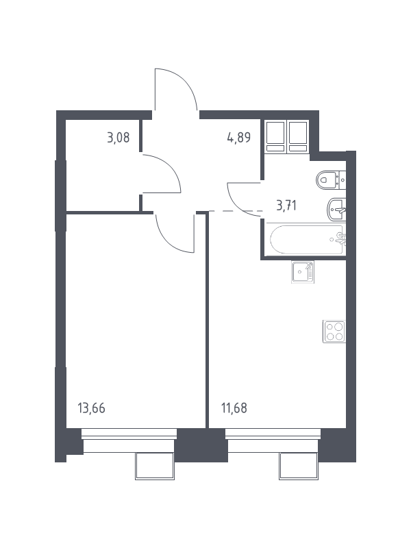 1 ккв 36,9 м²