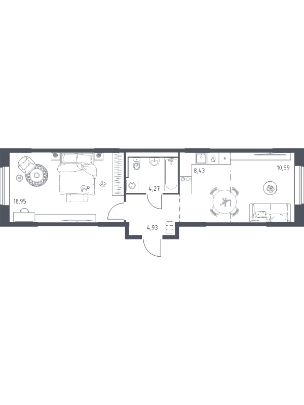 2 ккв (Евро) 47,2 м²