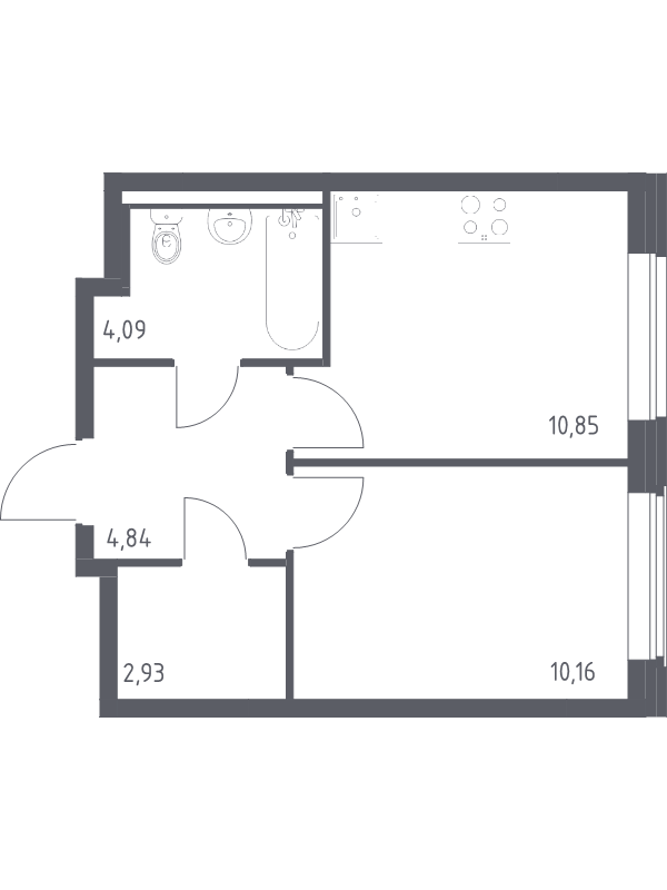 1 ккв 32,9 м²