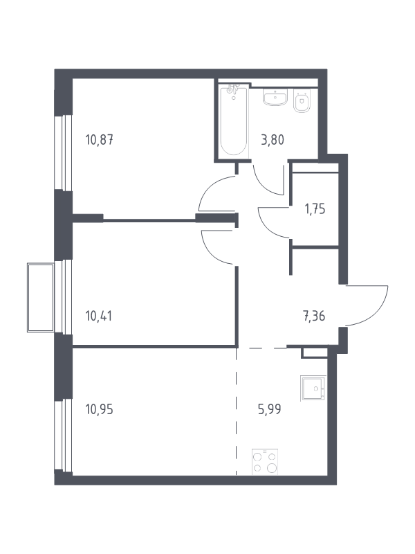 3 ккв (Евро) 51,3 м²