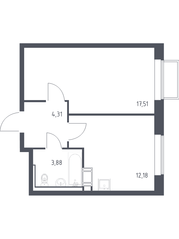 1 ккв 37,6 м²
