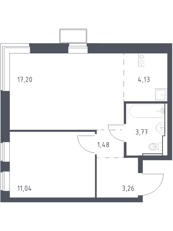 2 ккв (Евро) 40,9 м²