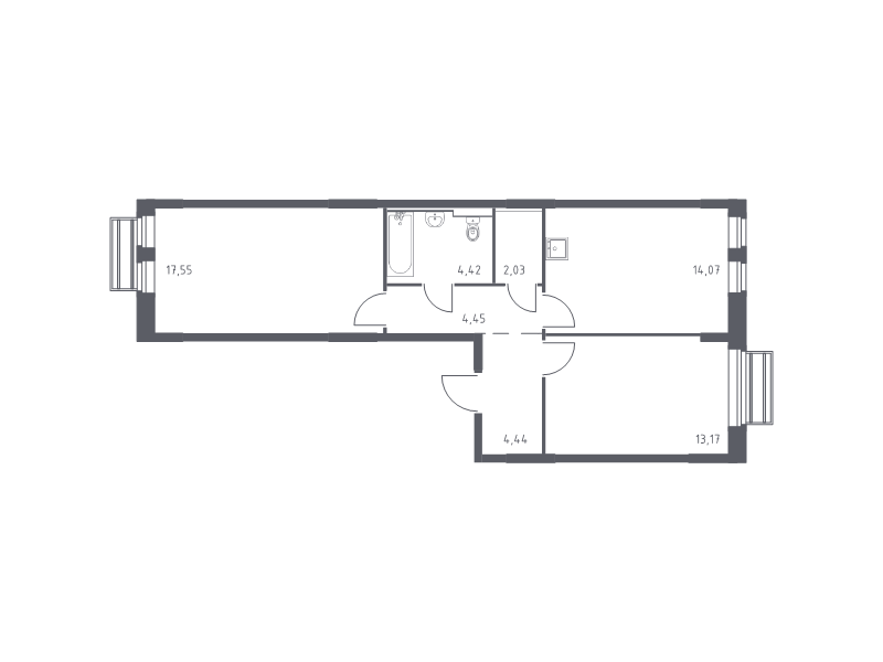 2 ккв 60,1 м²