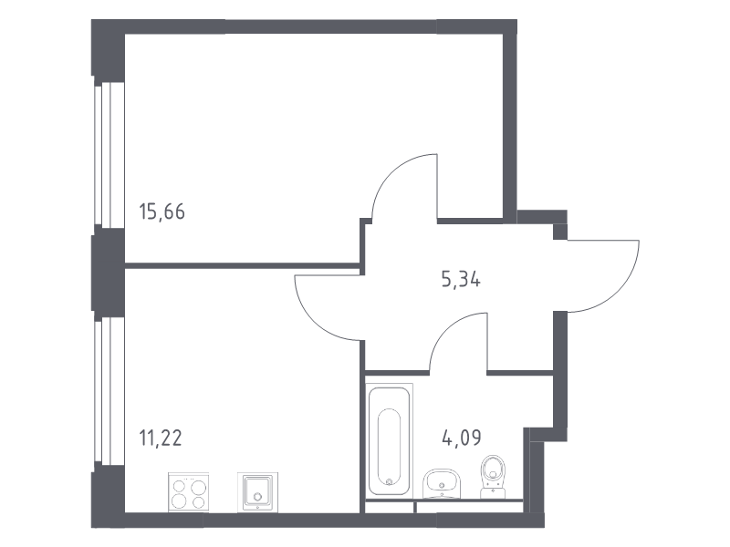 1 ккв 36,3 м²