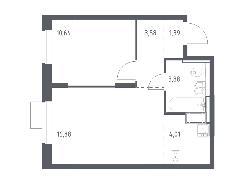 2 ккв (Евро) 40,4 м²