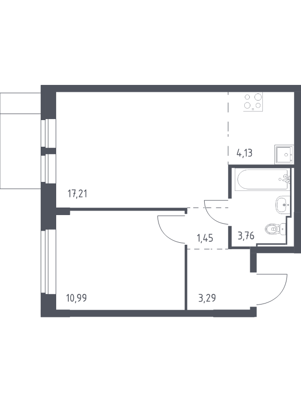 2 ккв (Евро) 40,8 м²