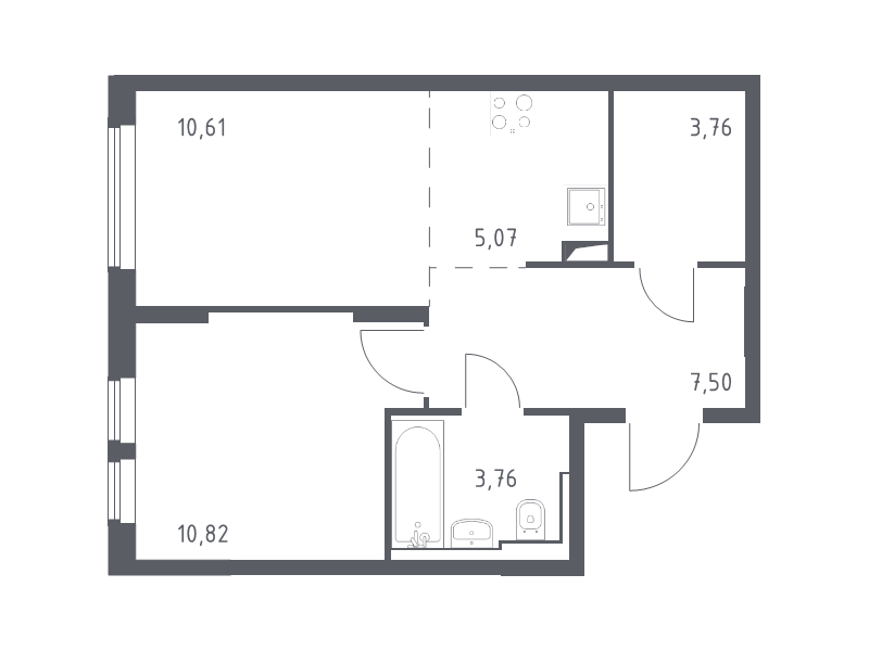 2 ккв (Евро) 41,1 м²