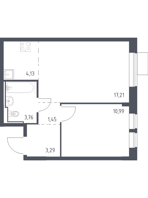 2 ккв (Евро) 40,8 м²