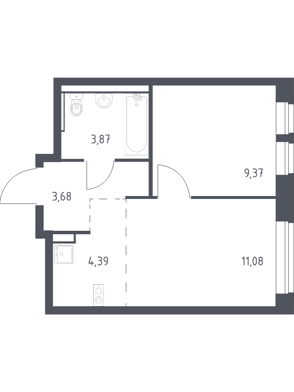 2 ккв (Евро) 32,5 м²