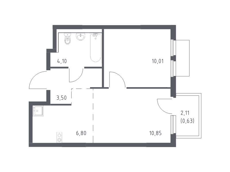 2 ккв (Евро) 35,9 м²