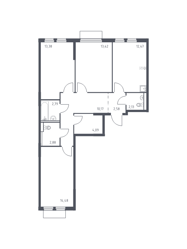 3 ккв 78,4 м²