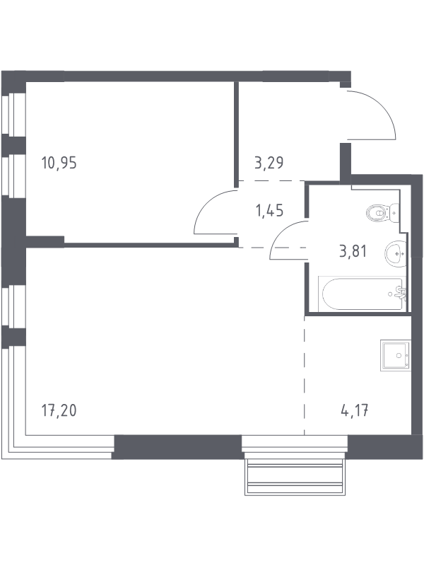 2 ккв (Евро) 40,9 м²